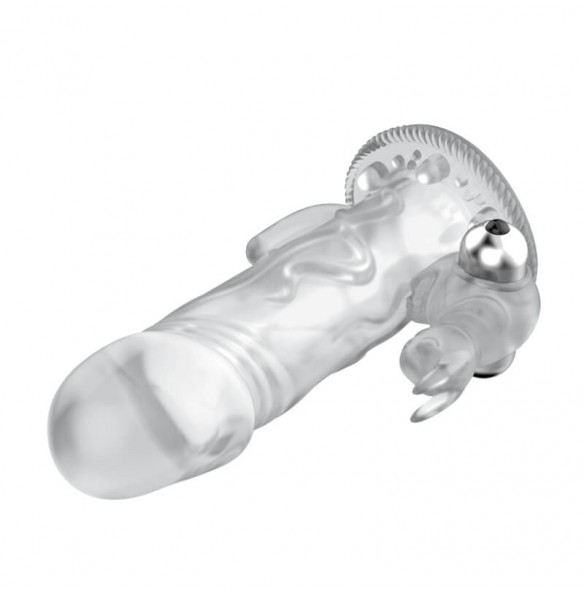 BAILE - Triple Pleasure Vibrating Crystal Rabbit Penis Sleeve (L:12.5cm - D:4cm) BAILE - Triple Pleasure Vibrating Crystal Rabbit Penis Sleeve (L:12.5cm - D:4cm)